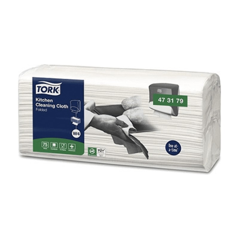 Материал нетканый Tork Premium для кухни в салфетках, 1-сл., W4, 75 листов
