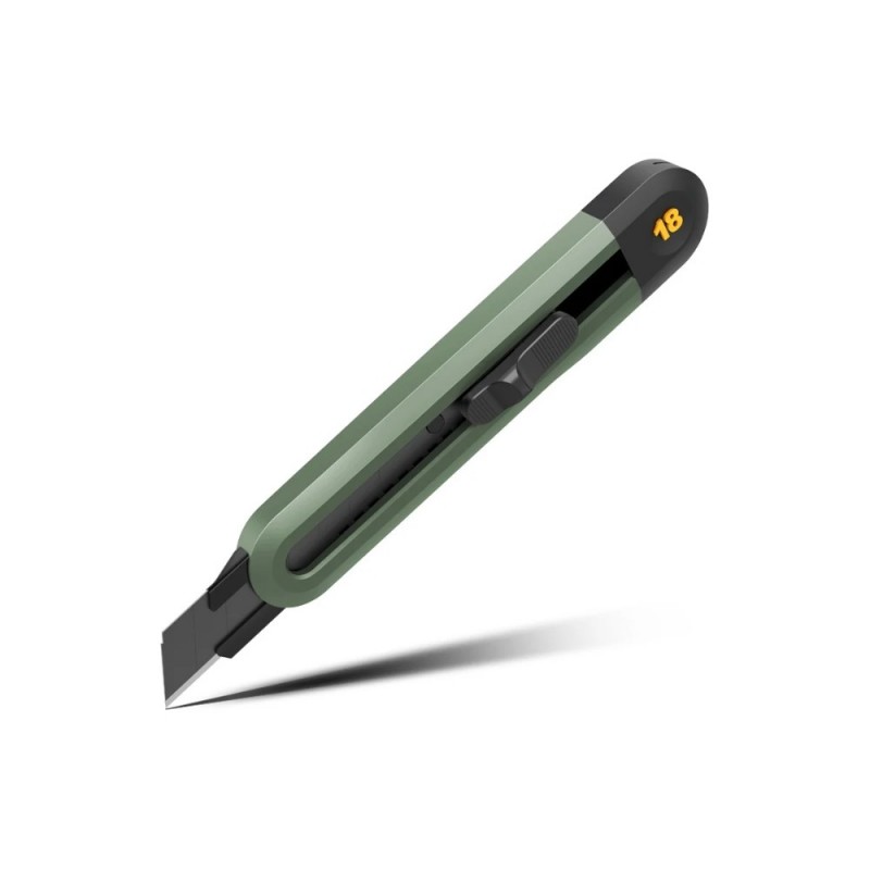 Нож строительный Deli HS EHT4018L 18 мм, Soft Touch, зеленый