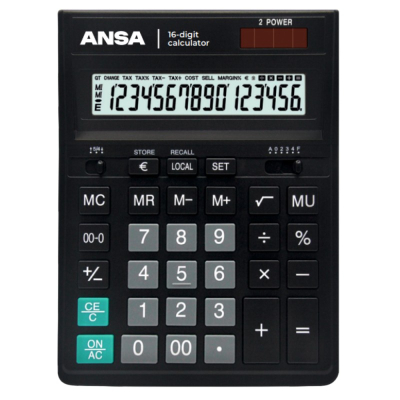 Кальк. наст. 16р. AN664S Ansa черный 206*157*32 мм